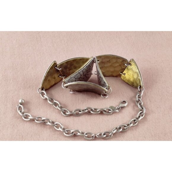 Premier Designs Silver Coker Necklace Exotic Reptile Enprint Tribal Double Sided - Picture 11 of 15